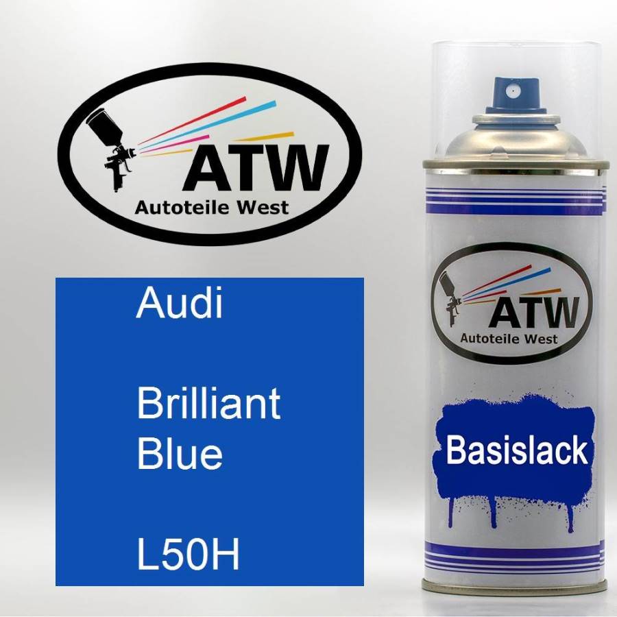 Audi, Brilliant Blue, L50H: 400ml Sprühdose, von ATW Autoteile West.